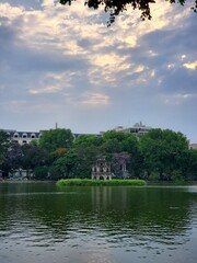 Landscape in the middle of a pond