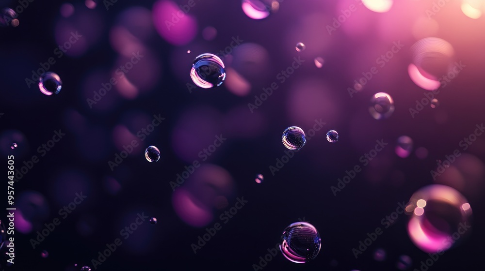 Poster gradient backdrop featuring shiny dew and shimmering circles, moving from dark shadows to brilliant 