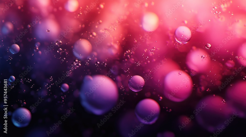 Poster gradient backdrop with shiny dew and an array of shimmering circles, smoothly transitioning from dar