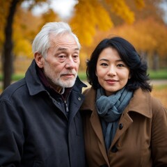 Fototapeta premium Together in the Golden Glow of Fall