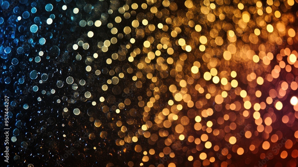 Poster shiny dew backdrop with a gradient of shimmering circles, moving from deep shadows to bright highlig
