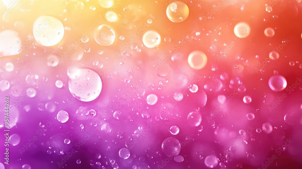 Poster shiny dew backdrop with a gradient of shimmering circles, blending deep shadows into bright highligh