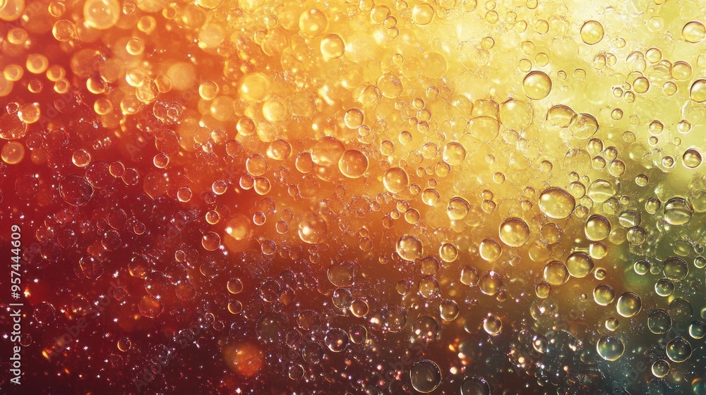 Poster shiny dew gradient backdrop with shimmering circles, transitioning from deep shadows to bright highl