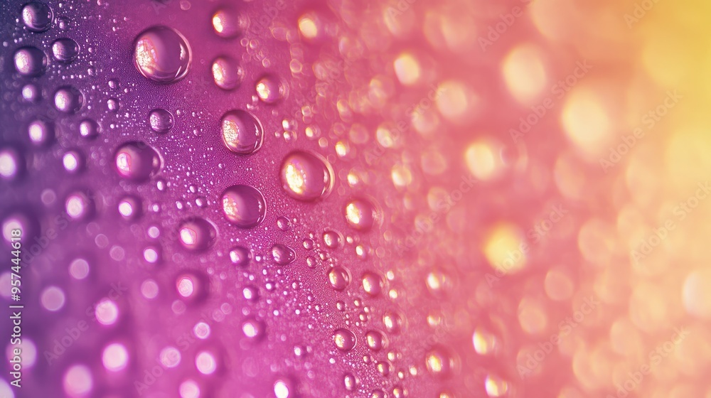 Poster shiny dew gradient backdrop with shimmering circles, transitioning from deep shadows to bright highl