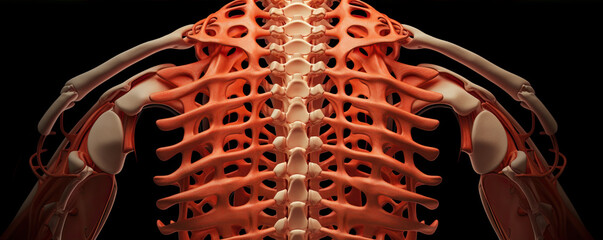 Human spinal pain from back view