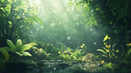 Fototapeta premium forest background with sun light