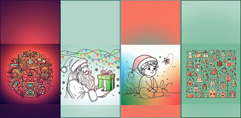 a poster for a christmas tree with a red background and a picture of a christmas tree.