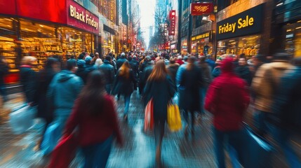 Fototapeta premium Black Friday Shopping Rush