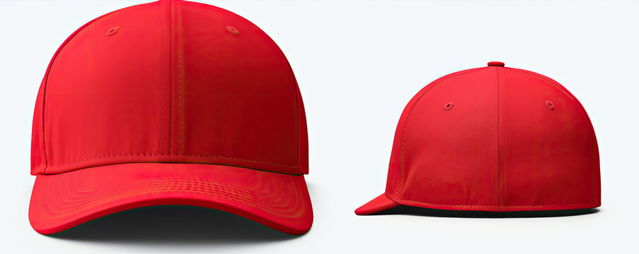 Red baseball cap isolated
