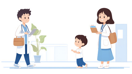 Medical professional starting their day getting ready for work