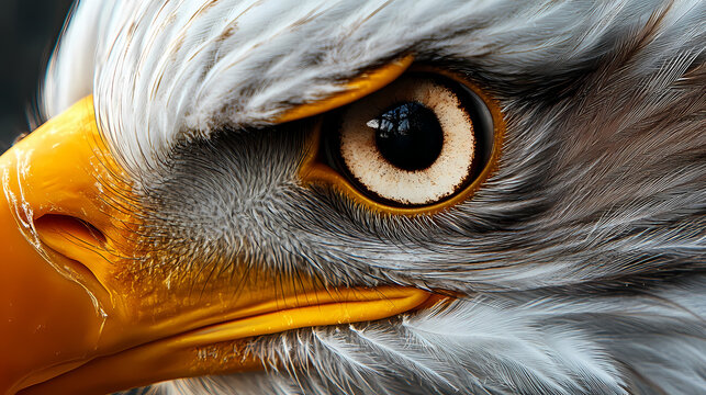 Close-up of a eagle eye - ai generative. Eagle. Illustration