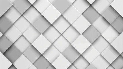 Minimalist white and grey square pattern with subtle 3D effect