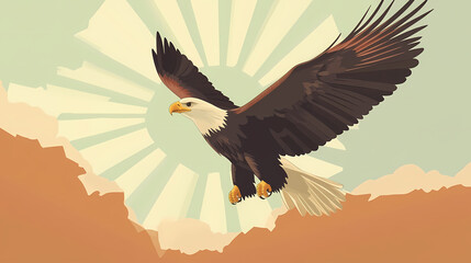 Obraz premium Memorial day concept with eagle. Eagle. Illustration