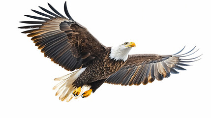 Fototapeta premium Ai generative clipart - bald eagle flying - with transparent background. Eagle. Illustration