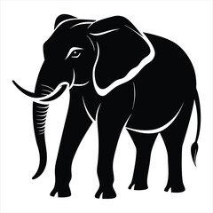 Fototapeta premium Elephant silhouette vector