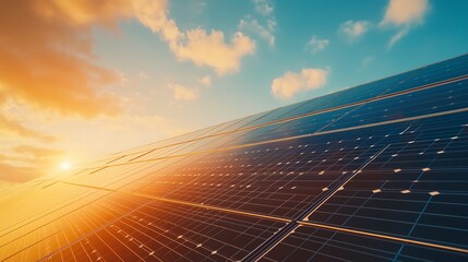 solar panel with sun light