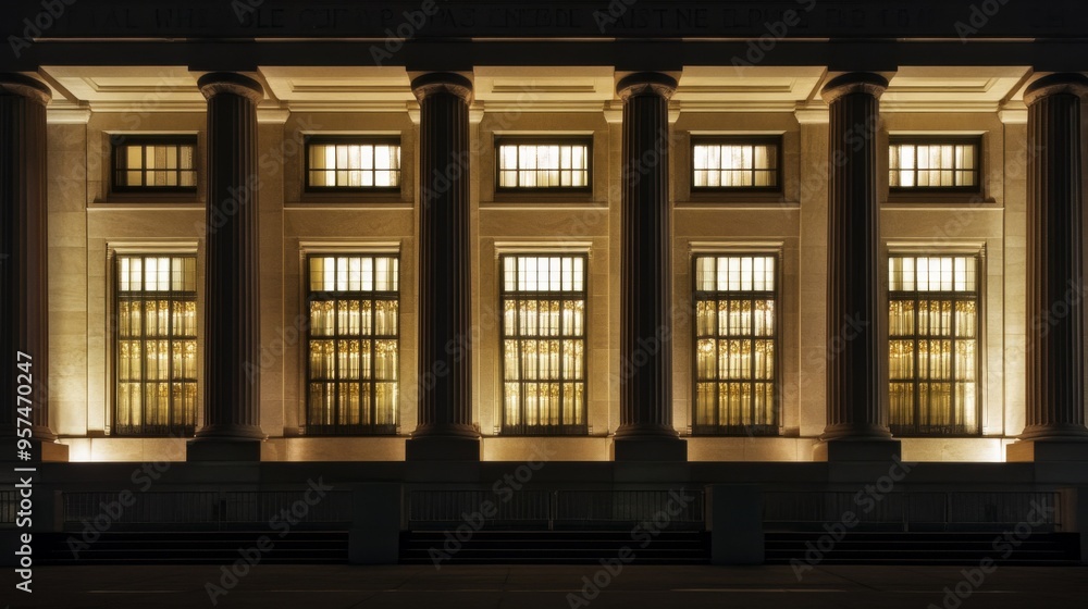 Wall mural Illuminated Columns at Night