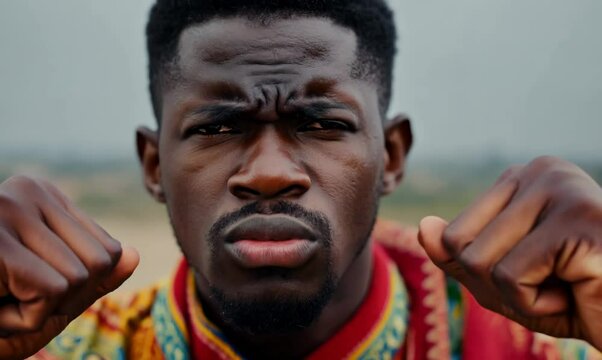 Senegalese Man Expressing Anger and Stress