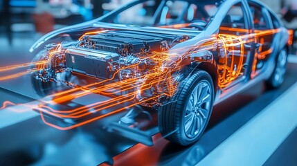 Fototapeta premium electric car components