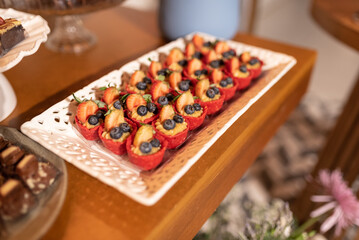 noz, docinhos, festa, mesa, decorativo, colorido, cor, presente, alimento, madeira, vermelho