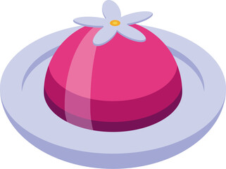 Round berry dessert is being served on a plate, showcasing its delicious appearance and sweet taste