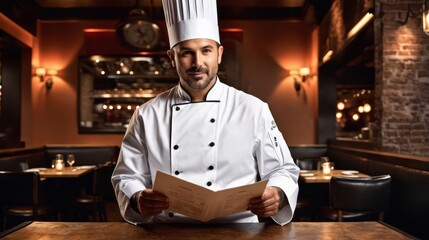 Chef Holding Paper With Recipe