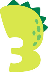 3 Dinosaur Style Digit