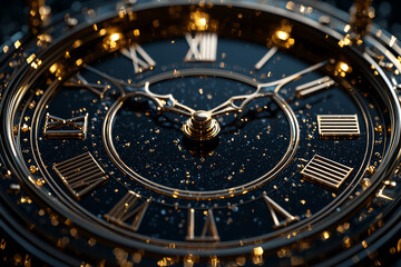 A close-up of a clock's hands moving slowly in a circular motion, producing a calming and hypnotic effect. Concept of time and visual calmness.