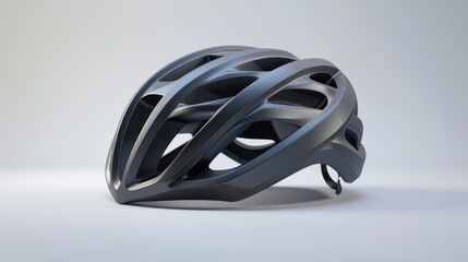 Sleek Modern Bicycle Helmet with Aerodynamic Design on a Neutral Background