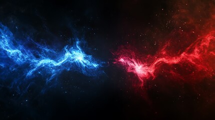 Obraz premium red and blue energy clashing