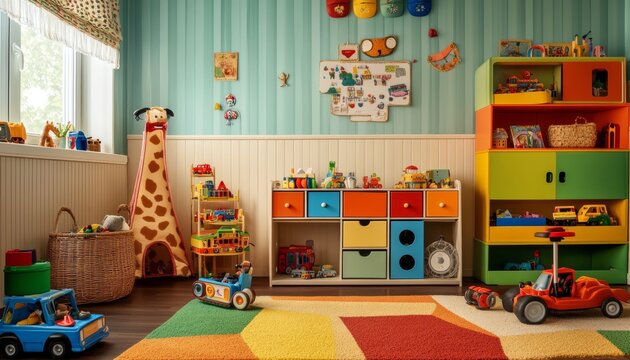 Charming playroom for kids featuring classic toys as an engaging backdrop for photography