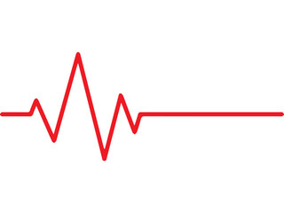 vector illustration of red heartbeat line