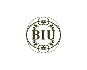BIU logo design vector template. BIU