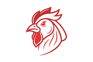 Rooster Head Logo- Simple Line Art Vector Illustration for Creative Branding