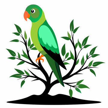 recommend clip art: Lovebird Silhouette with Tree art Vector Illustration