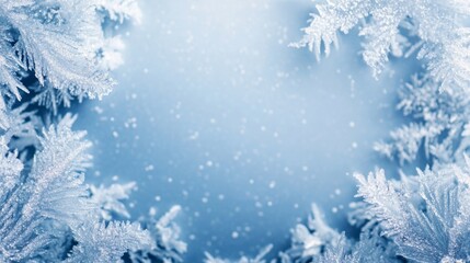 Frosty ice border background