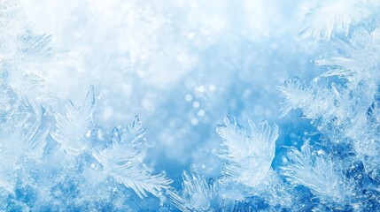Frosty ice border background