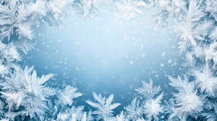 Frosty ice border background