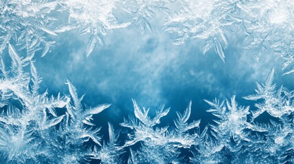 Frosty ice border background