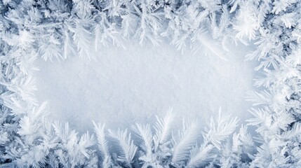 Frosty ice border background