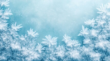 Frosty ice border background