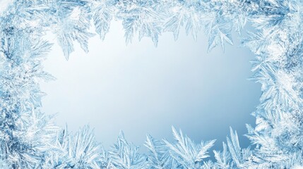 Frosty ice border background