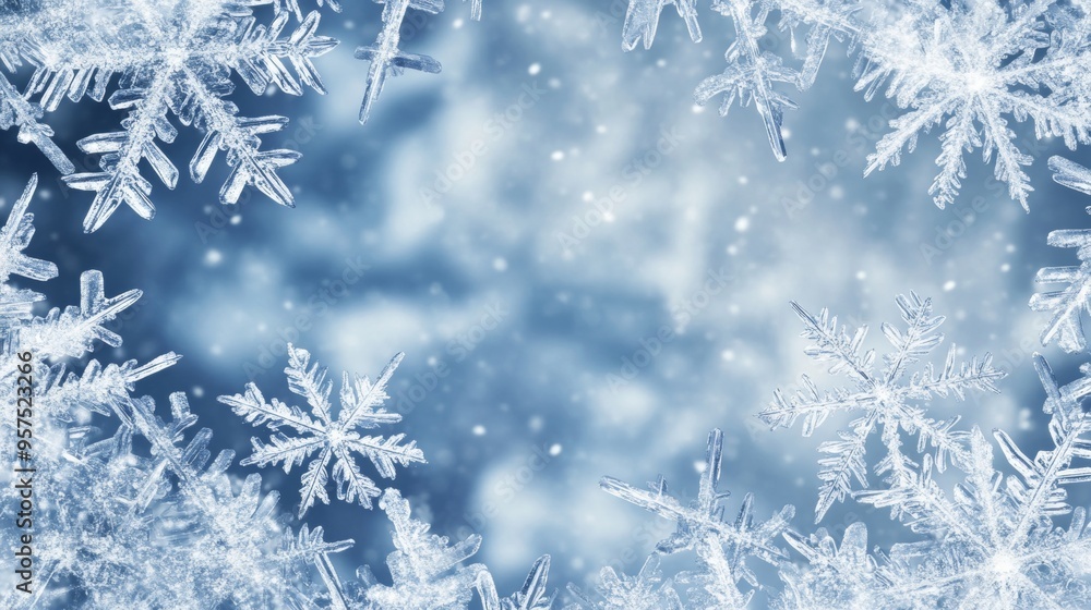 Sticker frosty ice border background