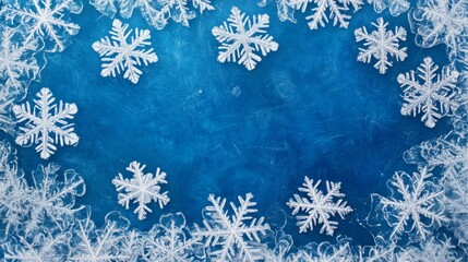 Frosty ice border background