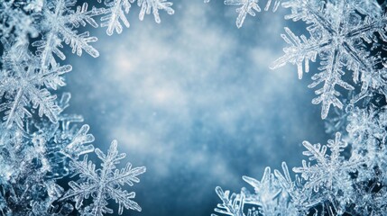 Frosty ice border background