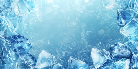 Fototapeta premium Frosty ice border background