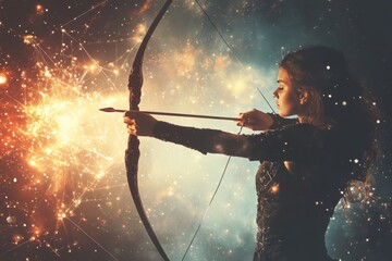 Twelve zodiac concept  captivating representation of the sagittarius horoscope sign in photography