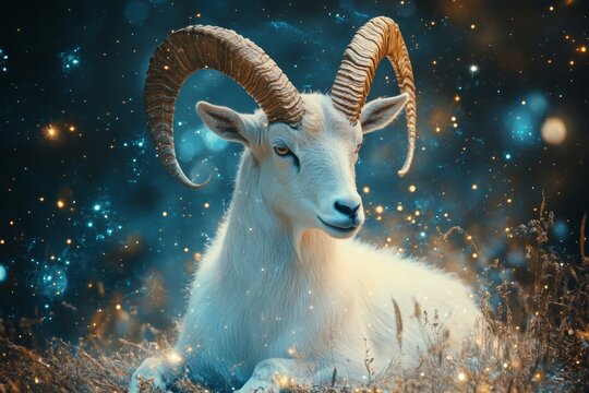 Artistic representation of capricorn  a captivating zodiac sign in the twelve zodiac series - Powered by Adobe