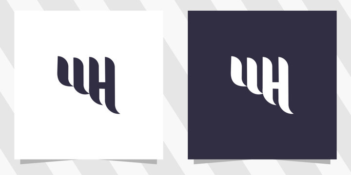 letter wh hw logo design vector