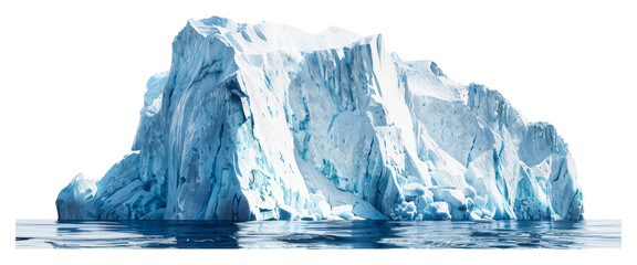 Obraz premium Majestic iceberg floating in serene Arctic waters under clear skies isolated on transparent background
